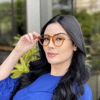 Óculos de Grau Redondo Caramelo Juliana 4