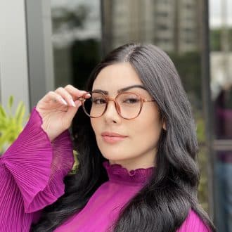 Óculos de Grau Redondo Marrom Melinda
