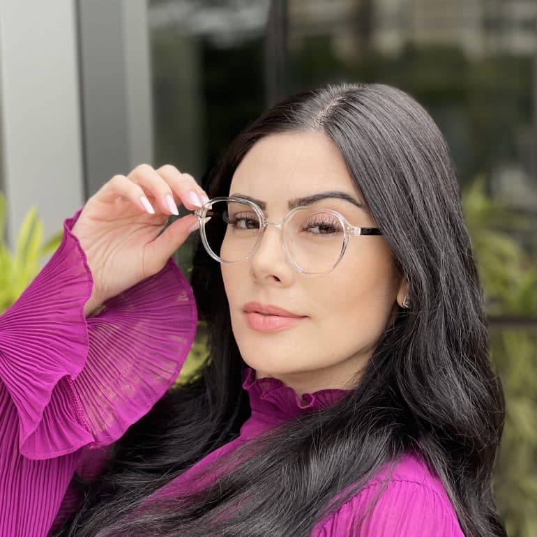 Óculos de Grau Redondo Transparente Melinda