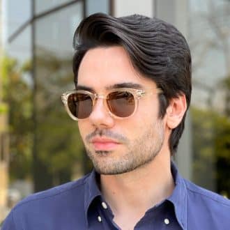 Óculos de Sol Masculino Quadrado Champanhe André 1