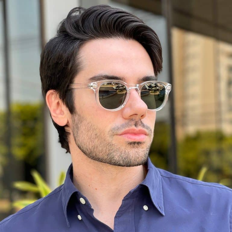Óculos de Sol Masculino Quadrado Transparente André 3