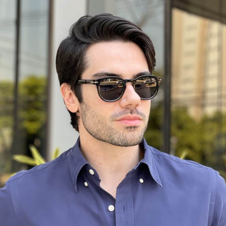 Óculos de Sol Masculino Quadrado Preto André 3