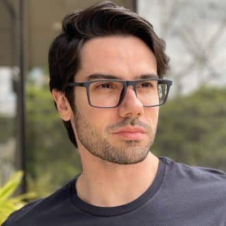 Óculos 2 em 1 Clip-On Masculino Retangular Azul Beto 6