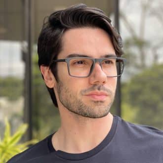 Óculos 2 em 1 Clip-On Masculino Retangular Preto Beto 3
