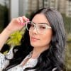 Óculos de Grau Feminino Acetato Gatinho Verde Veri