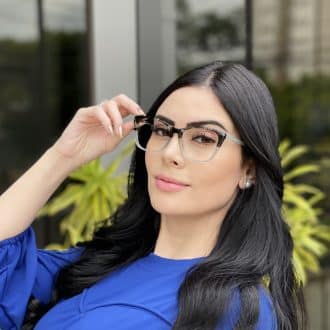 Óculos de Grau Gatinho em Acetato Azul com Tartaruga Isabel 3