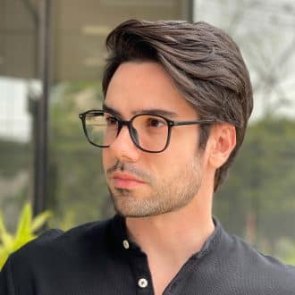 Óculos de Grau Masculino Quadrado Preto Paulo 1