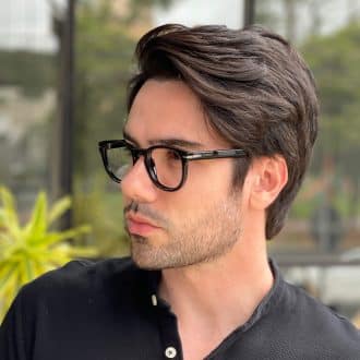 Óculos de Grau Masculino Quadrado Preto Silas 2