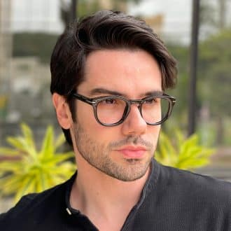 Óculos de Grau Masculino Quadrado Preto Silas 3