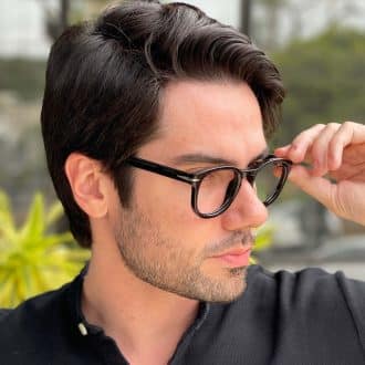Óculos de Grau Masculino Quadrado Preto Silas