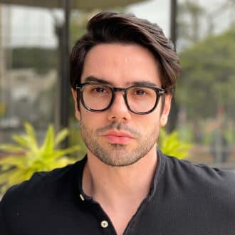 Óculos de Grau Masculino Quadrado Preto Silas 4