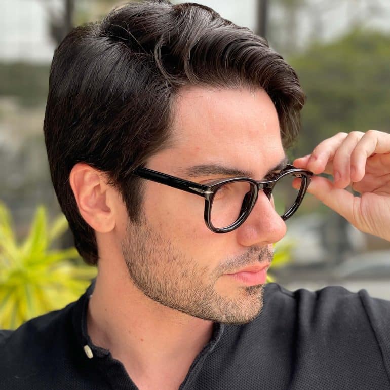Óculos de Grau Masculino Quadrado Preto Silas