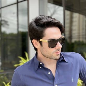 Óculos de Sol Masculino Quadrado Preto Fosco Théo 2