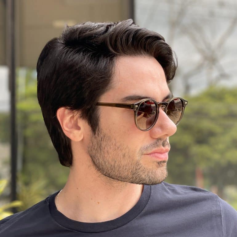 Óculos de Sol Masculino Redondo Verde Carlo 2