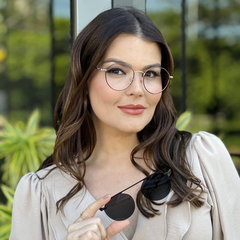 safine com br oculos 2 em 1 clip on feminino hexagonal preto com dourado maisa
