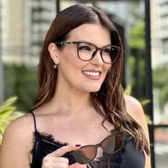 Óculos 3 em 1 Clip-On Quadrado Marrom e Tartaruga Martina 3