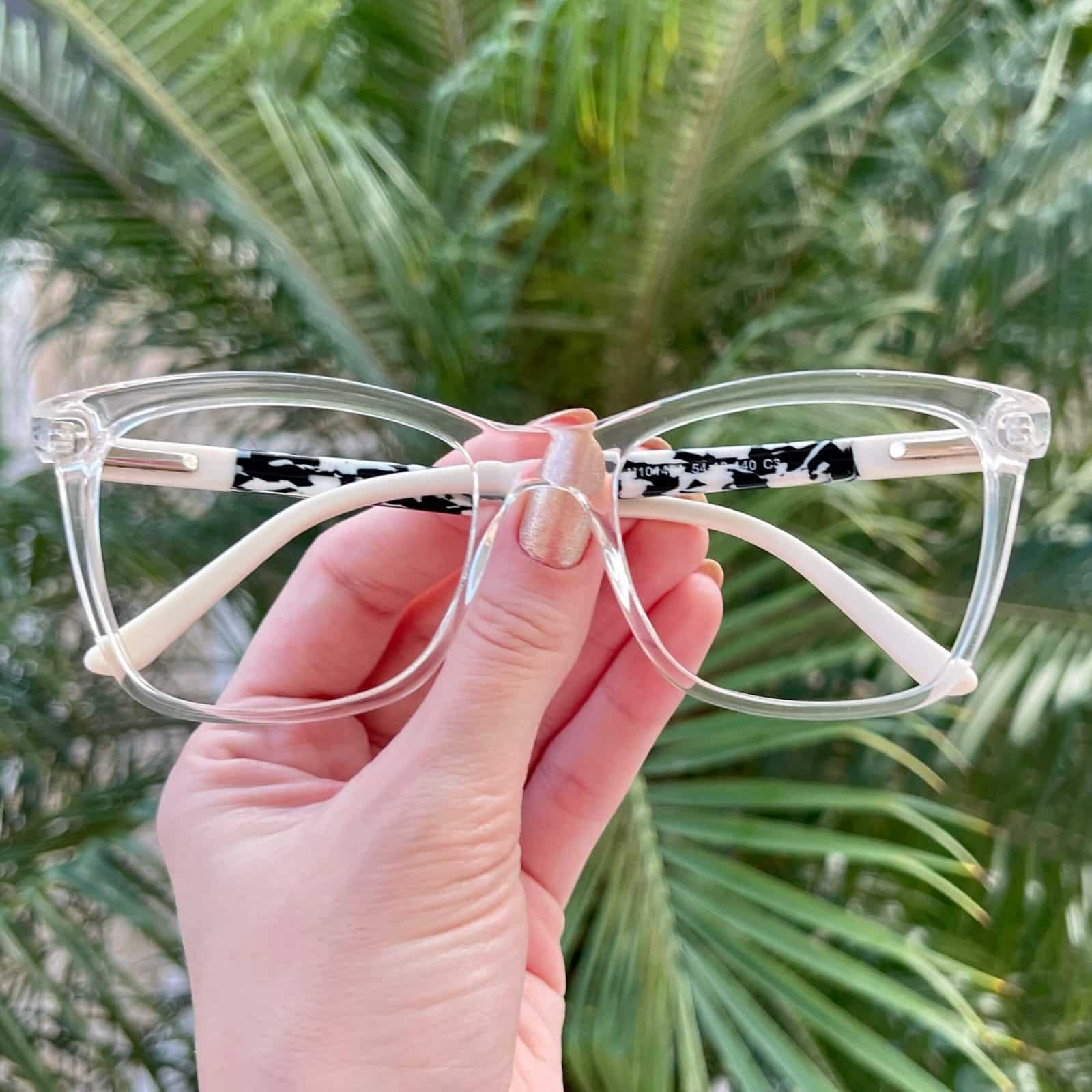 safine com br oculos de grau feminino em acetato quadrado transparente cora 6