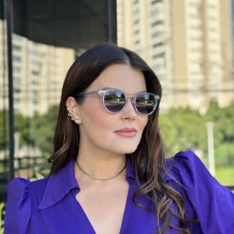 safine com br oculos de sol feminino redondo lilas mel