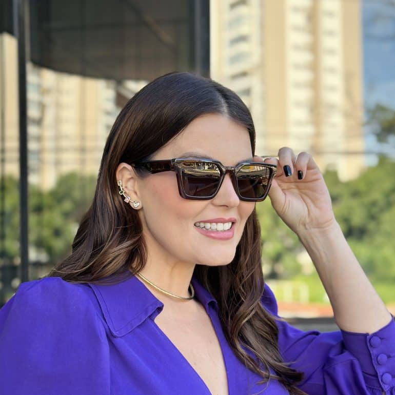 safine com br oculos de sol feminino retangular marrom jordana