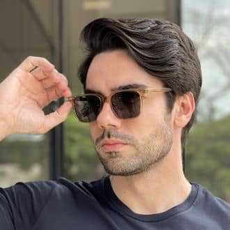 safine com br oculos de sol masculino quadrado marrom pedro