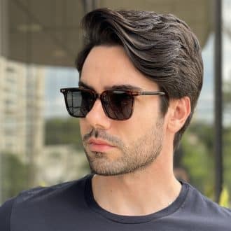 safine com br oculos de sol masculino quadrado tartaruga pedro