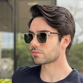 safine com br oculos de sol masculino quadrado transparente pedro