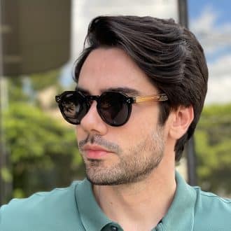 safine com br oculos de sol masculino redondo preto com rajado edgar 1