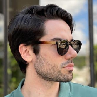 safine com br oculos de sol masculino redondo preto com rajado edgar 2