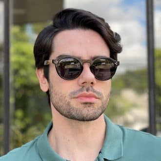 safine com br oculos de sol masculino redondo preto com rajado edgar 4