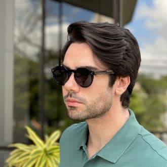 safine com br oculos de sol masculino redondo preto edgar
