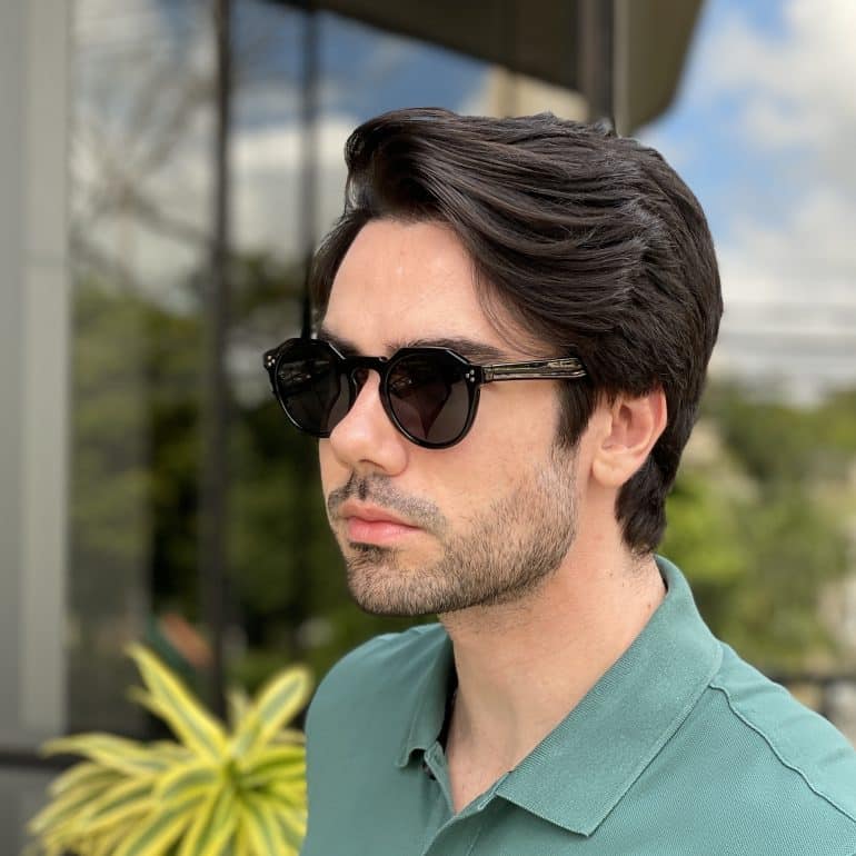 safine com br oculos de sol masculino redondo preto edgar