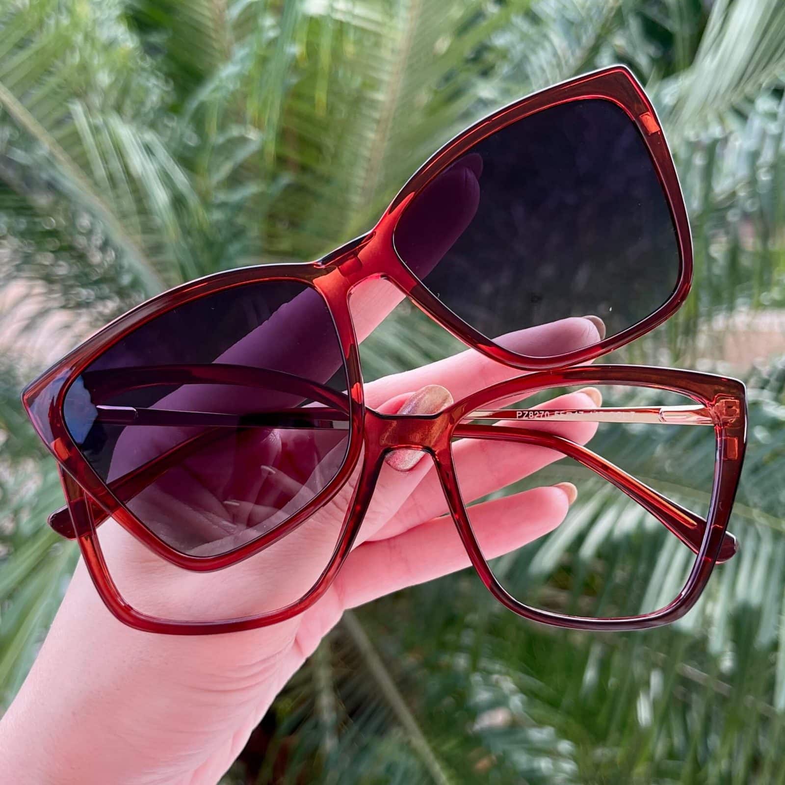 safine com br oculos 2 em 1 clip on gatinho marrom transparente ana 6