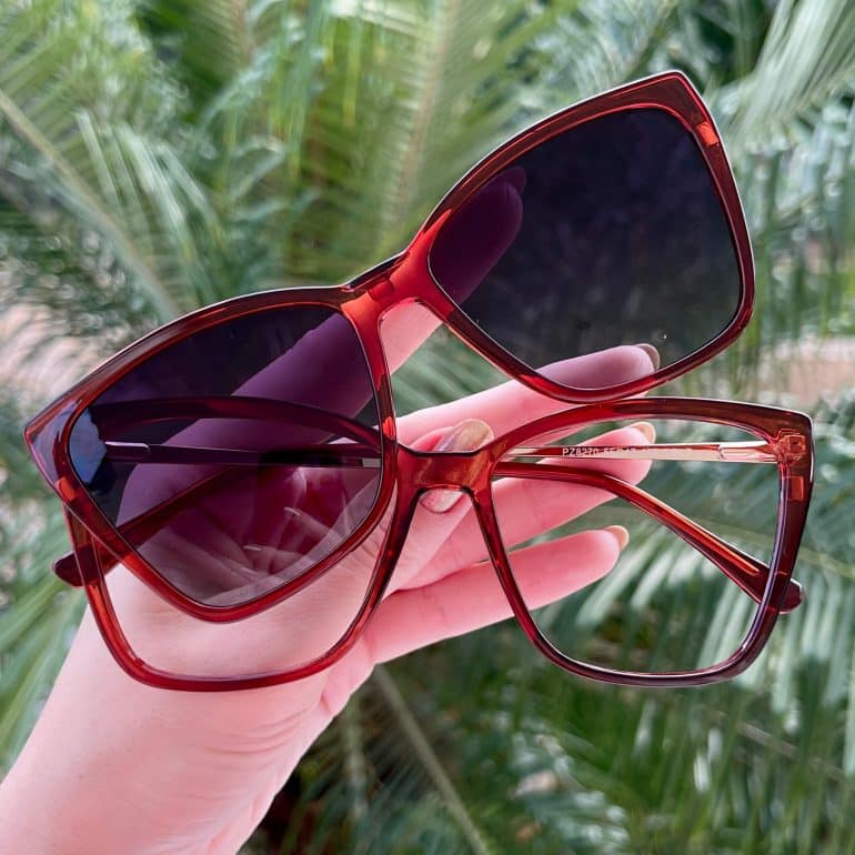 safine com br oculos 2 em 1 clip on gatinho marrom transparente ana 6