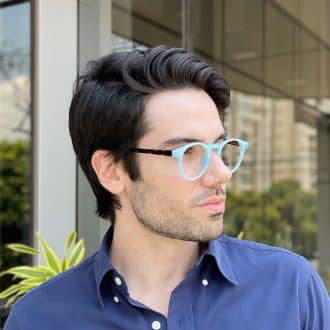 safine com br oculos de grau masculino redondo azul valentim