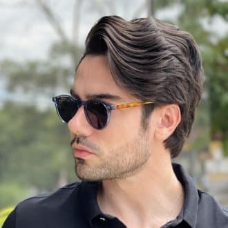 safine com br oculos de sol masculino redondo azul vicente 3