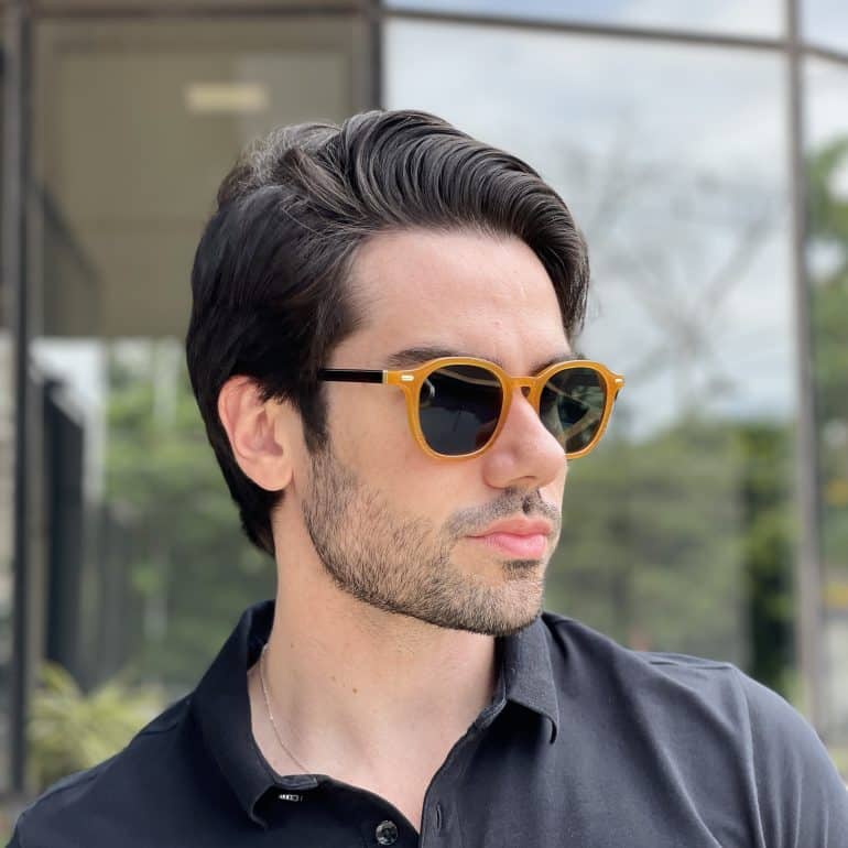 safine com br oculos de sol masculino redondo caramelo benjamin 3