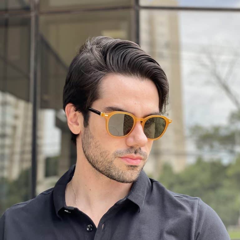 safine com br oculos de sol masculino redondo caramelo benjamin 4