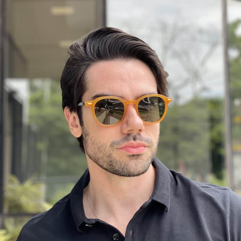 safine com br oculos de sol masculino redondo caramelo benjamin