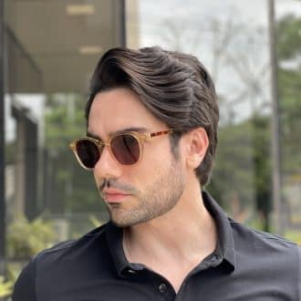 safine com br oculos de sol masculino redondo champanhe benjamin 2