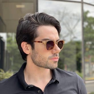 safine com br oculos de sol masculino redondo champanhe benjamin 3