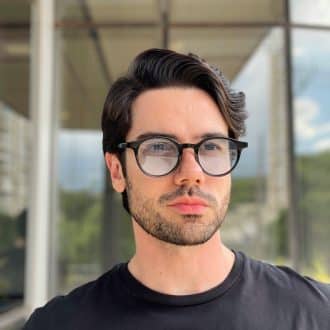 safine com br oculos de sol masculino redondo preto e azul kaique