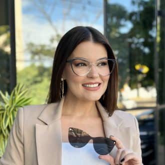 safine com br oculos 2 em 1 clip on gatinho marrom e transparente alana 1