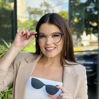 safine com br oculos 2 em 1 clip on gatinho marrom e transparente alana