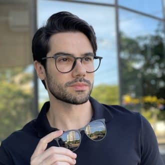 safine com br oculos 2 em 1 clip on masculino redondo preto fosco oscar 14