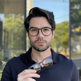 safine com br oculos 2 em 1 clip on masculino redondo preto fosco oscar 6
