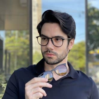 safine com br oculos 2 em 1 clip on masculino redondo preto fosco oscar 7
