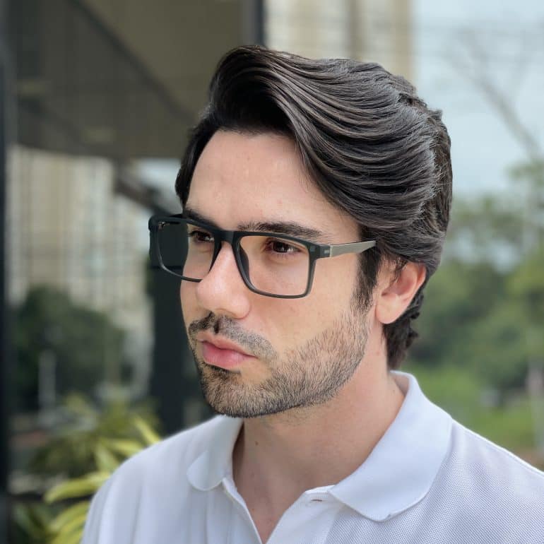 safine com br oculos 3 em 1 clip on masculino retangular grafite martin 6