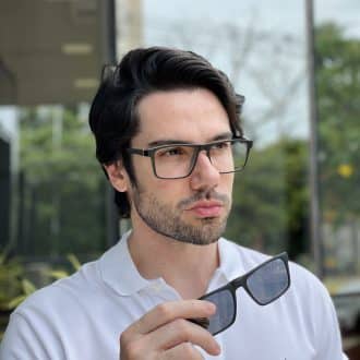 safine com br oculos 3 em 1 clip on masculino retangular preto e cinza martin 2