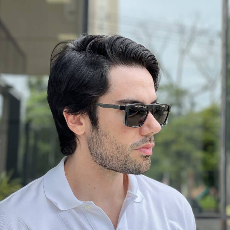 safine com br oculos 3 em 1 clip on masculino retangular preto e cinza martin 5