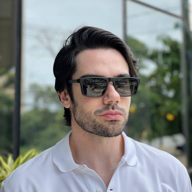 safine com br oculos 3 em 1 clip on masculino retangular preto e cinza martin 6